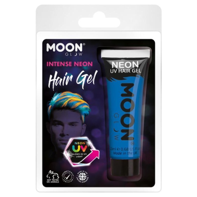 Moon Glow Intense Neon UV Hair Gel, Blue-Make up and Special FX-Jokers Costume Mega Store