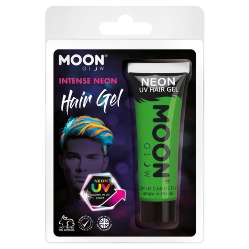 Moon Glow Intense Neon UV Hair Gel, Green-Make up and Special FX-Jokers Costume Mega Store