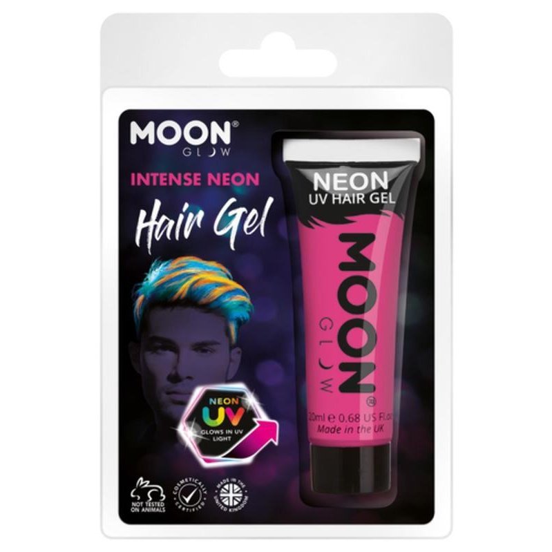 Moon Glow Intense Neon UV Hair Gel, Hot Pink-Make up and Special FX-Jokers Costume Mega Store