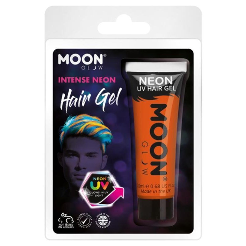 Moon Glow Intense Neon UV Hair Gel, Orange-Make up and Special FX-Jokers Costume Mega Store