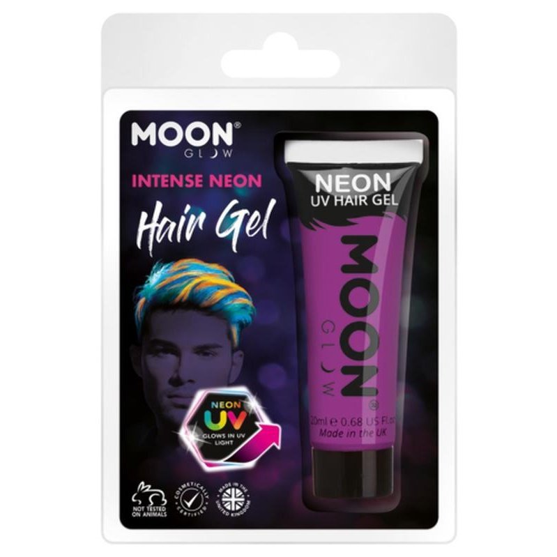 Moon Glow Intense Neon UV Hair Gel, Purple-Make up and Special FX-Jokers Costume Mega Store