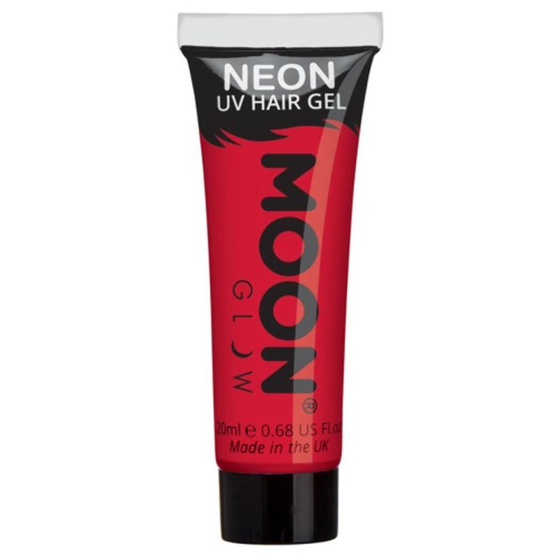 Moon Glow Intense Neon UV Hair Gel, Red-Make up and Special FX-Jokers Costume Mega Store