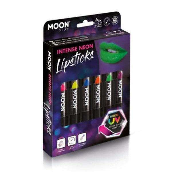 Moon Glow Intense Neon UV Lipstick, Assorted-Make up and Special FX-Jokers Costume Mega Store