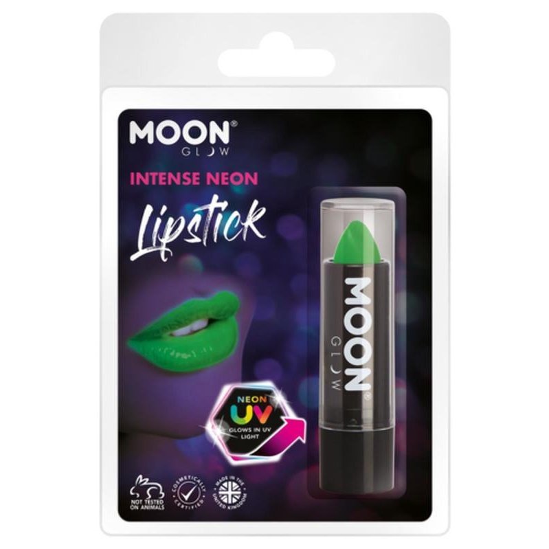 Moon Glow Intense Neon UV Lipstick, Green-Make up and Special FX-Jokers Costume Mega Store