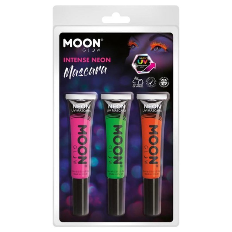 Moon Glow Intense Neon UV Mascara, Pink, Green, Orange-Make up and Special FX-Jokers Costume Mega Store