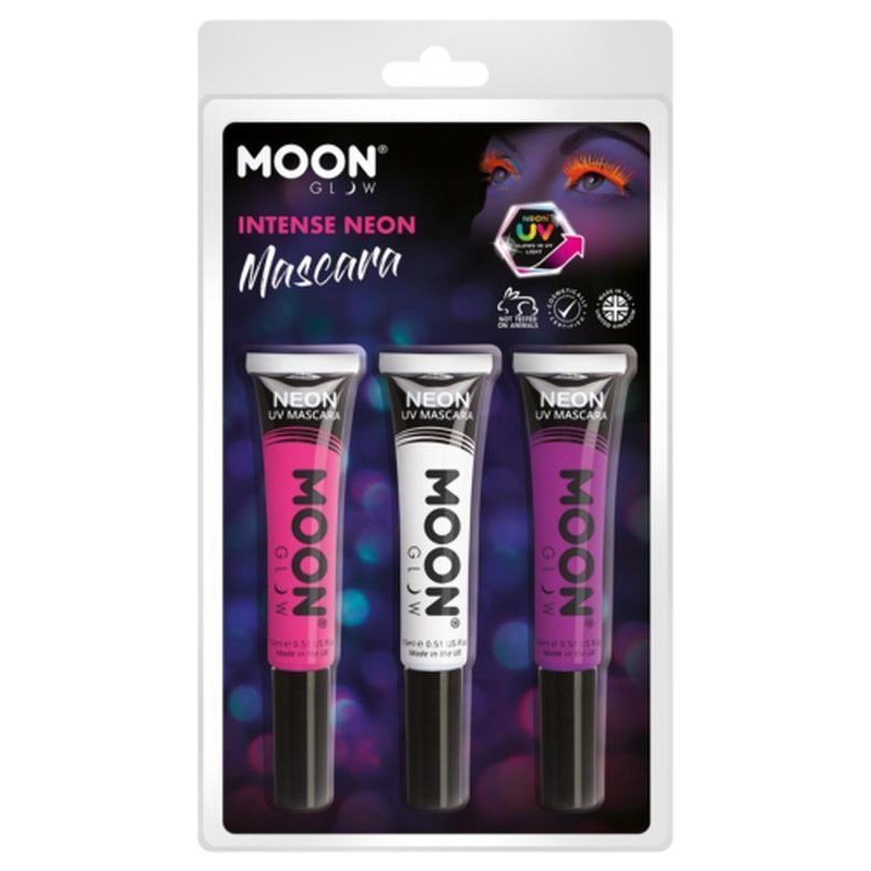 Moon Glow Intense Neon UV Mascara, Pink, White, Purple-Make up and Special FX-Jokers Costume Mega Store