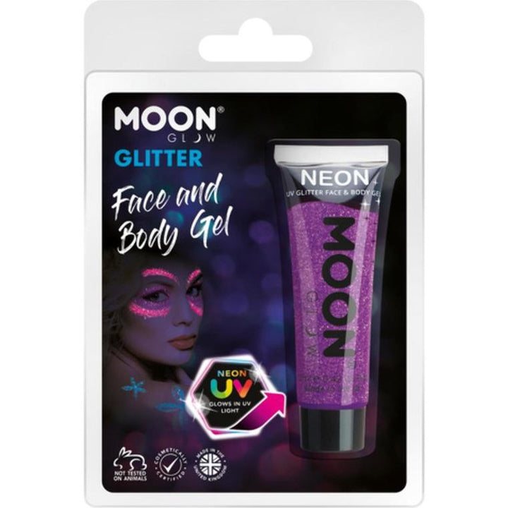 Moon Glow Neon UV Fine Glitter Gel, Purple-Make up and Special FX-Jokers Costume Mega Store