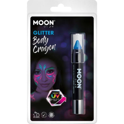 Moon Glow - Neon UV Glitter Body Crayons, Blue-Make up and Special FX-Jokers Costume Mega Store