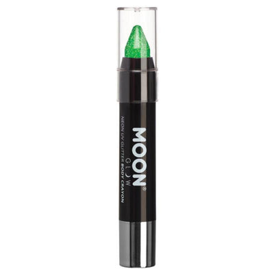 Moon Glow - Neon UV Glitter Body Crayons, Green-Make up and Special FX-Jokers Costume Mega Store