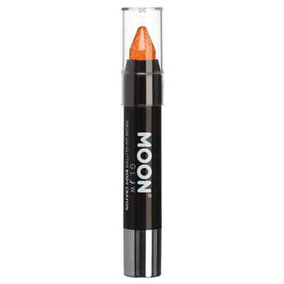 Moon Glow - Neon UV Glitter Body Crayons, Orange-Make up and Special FX-Jokers Costume Mega Store