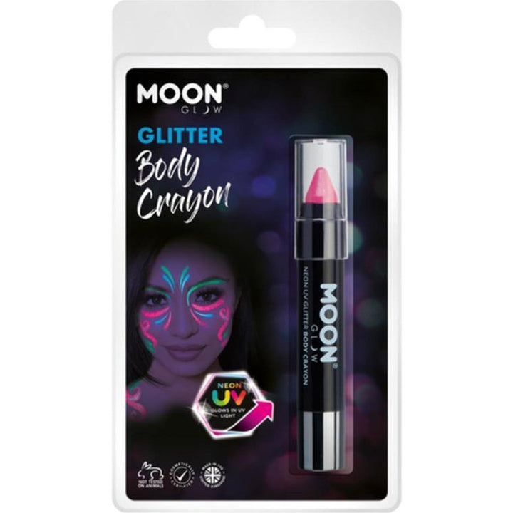 Moon Glow - Neon UV Glitter Body Crayons, Pink-Make up and Special FX-Jokers Costume Mega Store