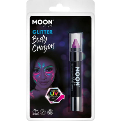 Moon Glow - Neon UV Glitter Body Crayons, Purple-Make up and Special FX-Jokers Costume Mega Store