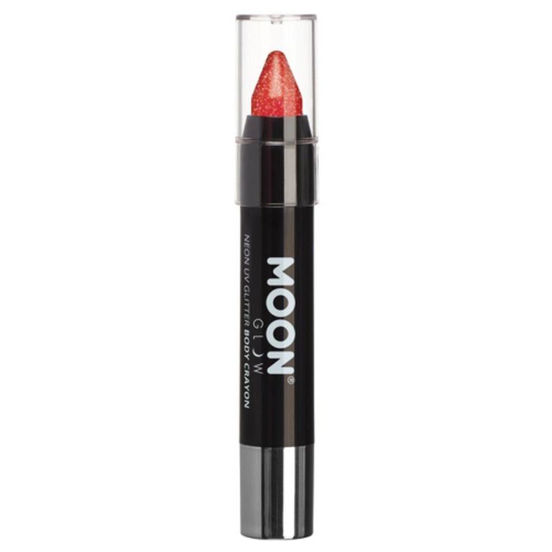 Moon Glow - Neon UV Glitter Body Crayons, Red-Make up and Special FX-Jokers Costume Mega Store