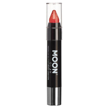 Moon Glow - Neon UV Glitter Body Crayons, Red-Make up and Special FX-Jokers Costume Mega Store