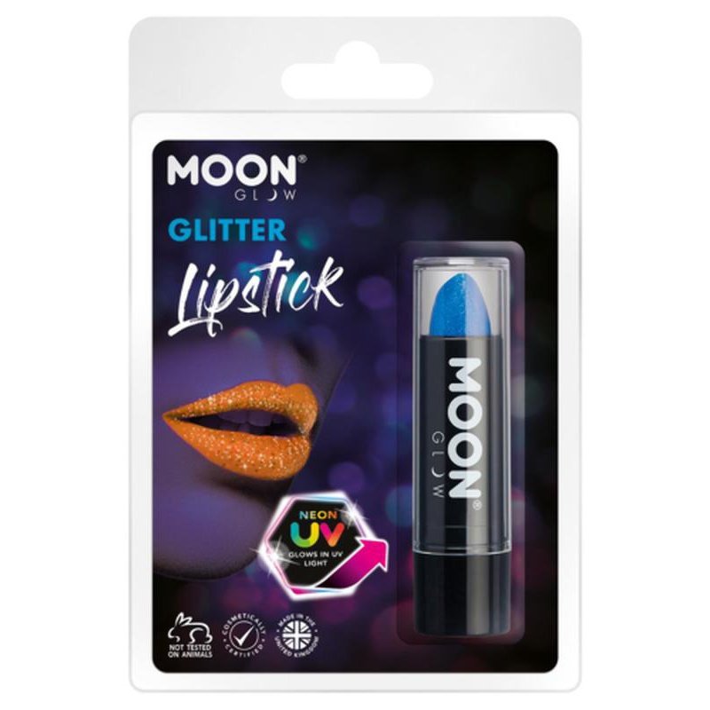 Moon Glow - Neon UV Glitter Lipstick, Blue-Make up and Special FX-Jokers Costume Mega Store