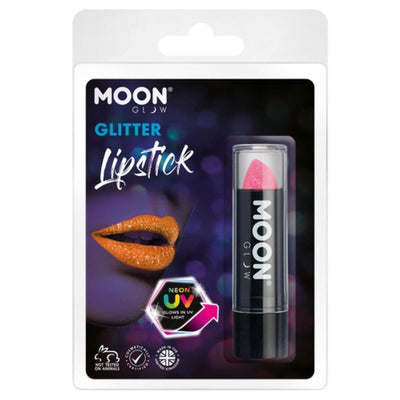 Moon Glow - Neon UV Glitter Lipstick, Pink-Make up and Special FX-Jokers Costume Mega Store