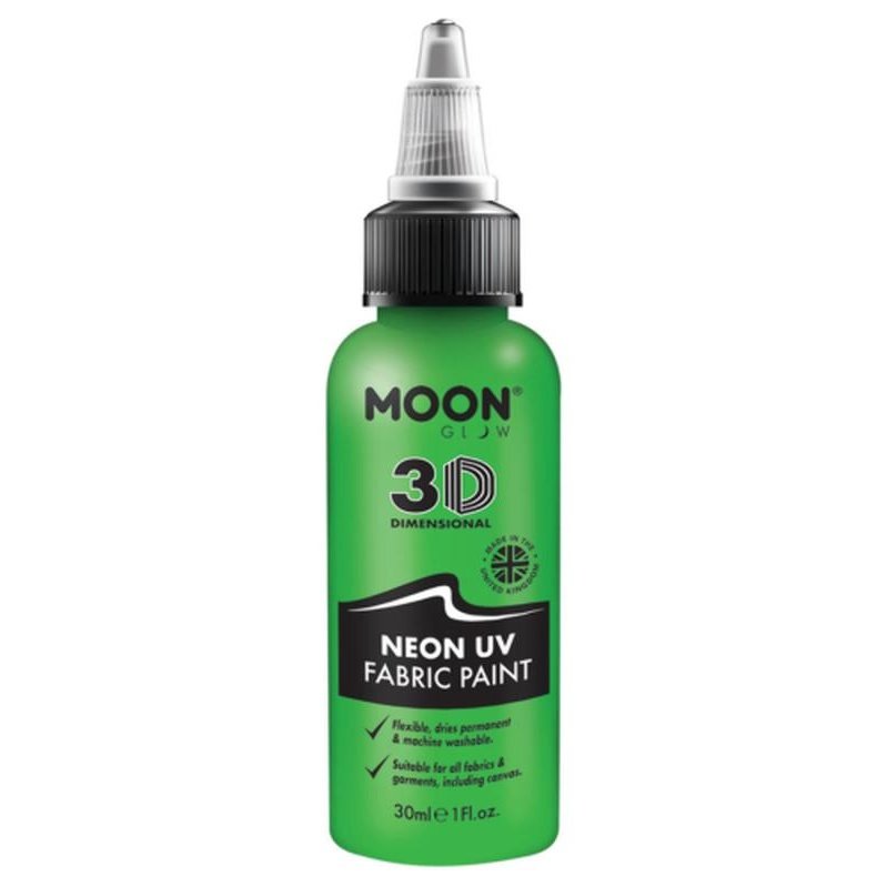 Moon Glow - Neon UV Intense Fabric Paint, Green-Make up and Special FX-Jokers Costume Mega Store