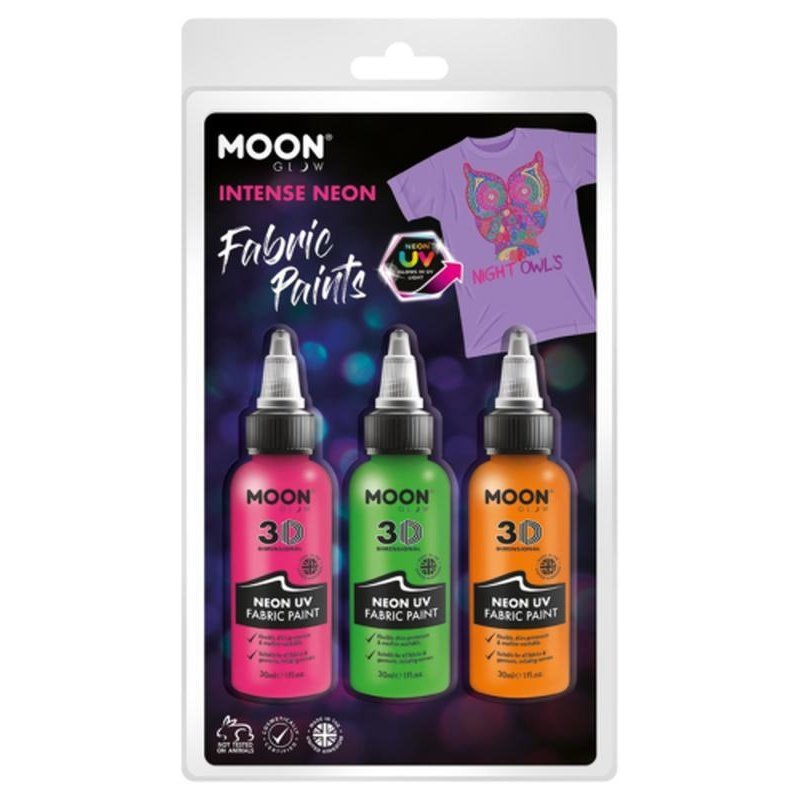 Moon Glow - Neon UV Intense Fabric Paint, Pink, Green, Orange-Make up and Special FX-Jokers Costume Mega Store