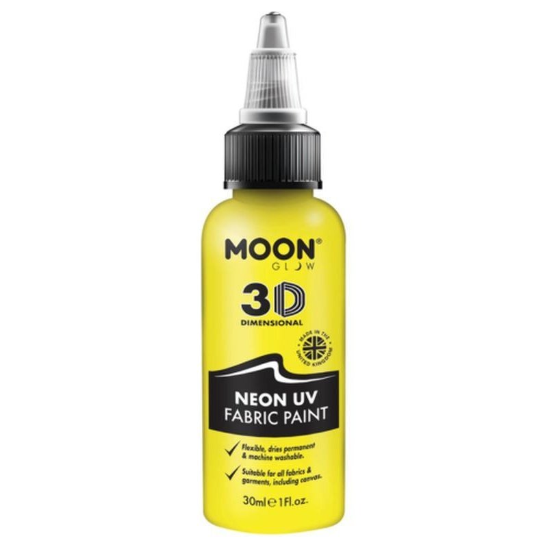 Moon Glow - Neon UV Intense Fabric Paint, Yellow-Make up and Special FX-Jokers Costume Mega Store