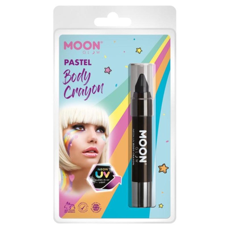 Moon Glow Pastel Neon UV Body Crayons, Black-Make up and Special FX-Jokers Costume Mega Store