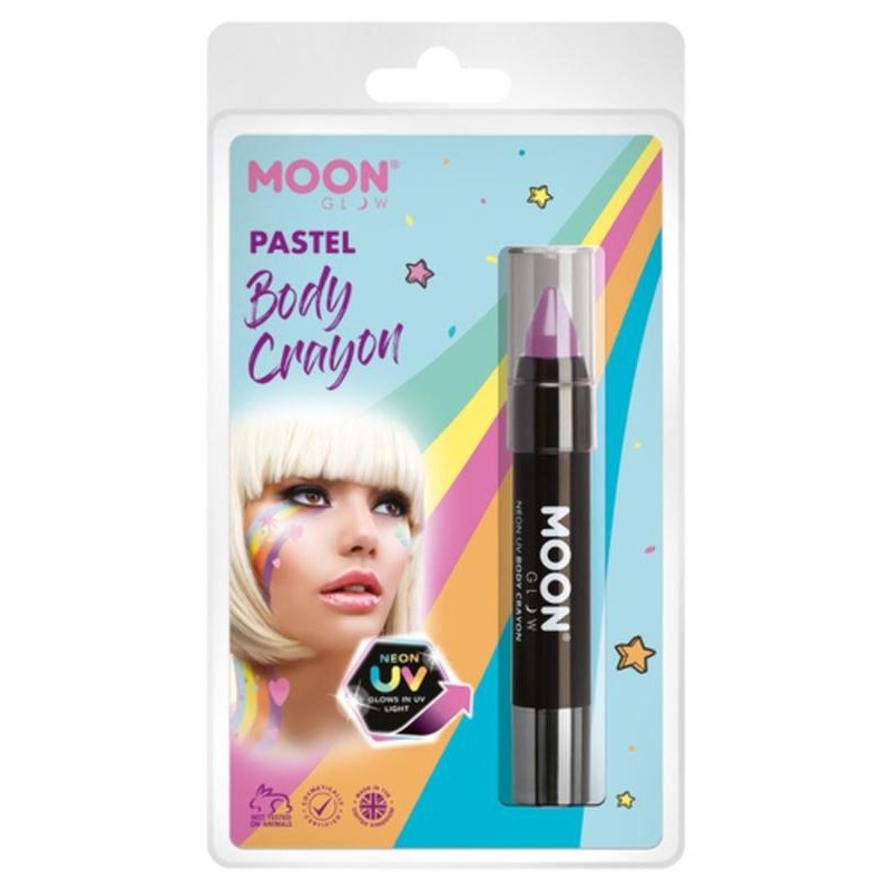 Moon Glow Pastel Neon UV Body Crayons, Lilac-Make up and Special FX-Jokers Costume Mega Store