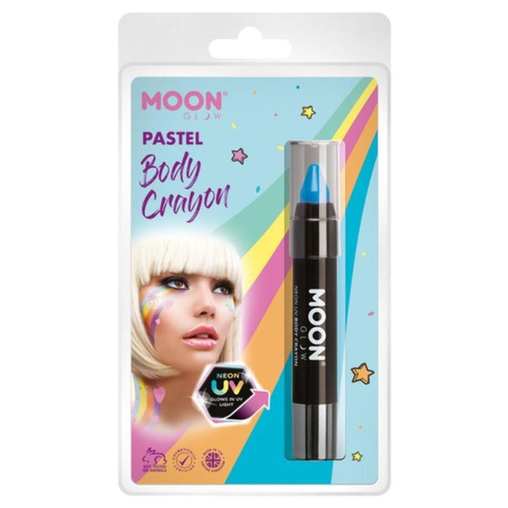 Moon Glow Pastel Neon UV Body Crayons, Pastel Blue-Make up and Special FX-Jokers Costume Mega Store