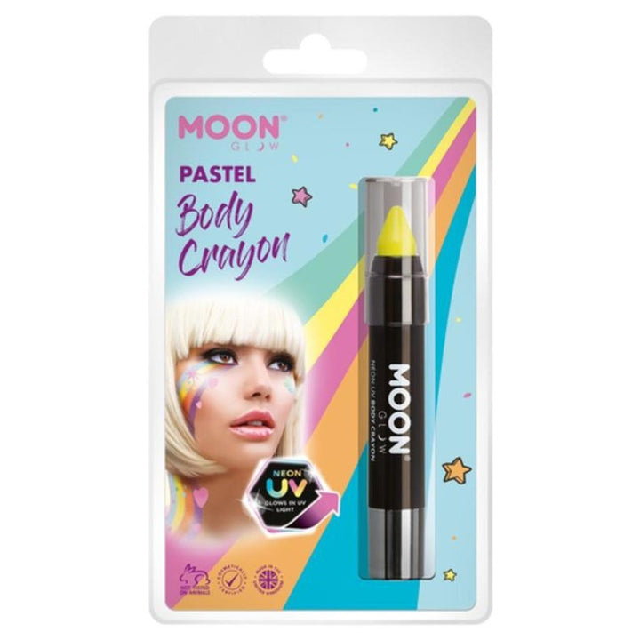 Moon Glow Pastel Neon UV Body Crayons, Yellow-Make up and Special FX-Jokers Costume Mega Store