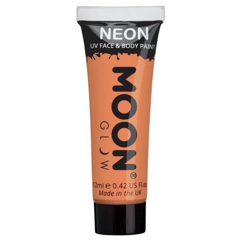 Moon Glow Pastel Neon UV Face Paint, Orange-Make up and Special FX-Jokers Costume Mega Store
