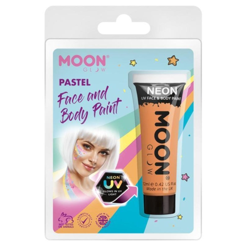 Moon Glow Pastel Neon UV Face Paint, Orange-Make up and Special FX-Jokers Costume Mega Store