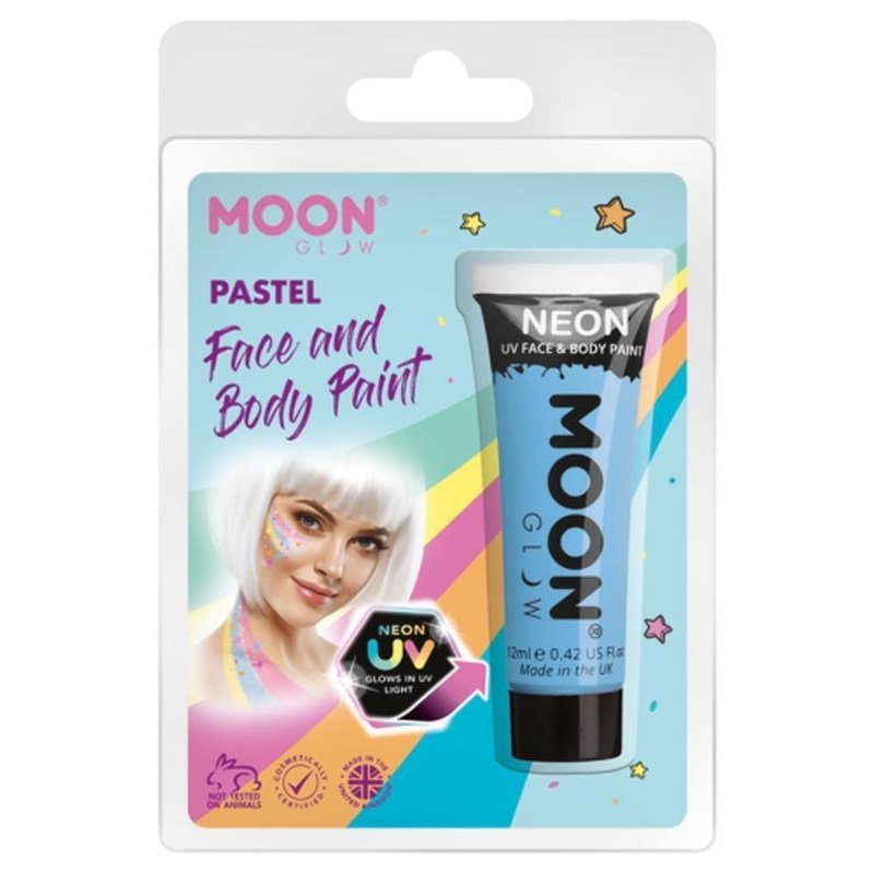 Moon Glow Pastel Neon UV Face Paint, Pastel Blue-Make up and Special FX-Jokers Costume Mega Store