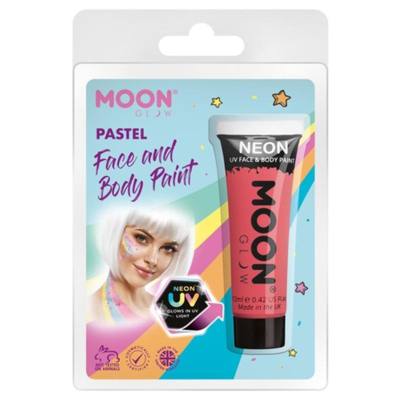 Moon Glow Pastel Neon UV Face Paint, Pastel Coral-Make up and Special FX-Jokers Costume Mega Store