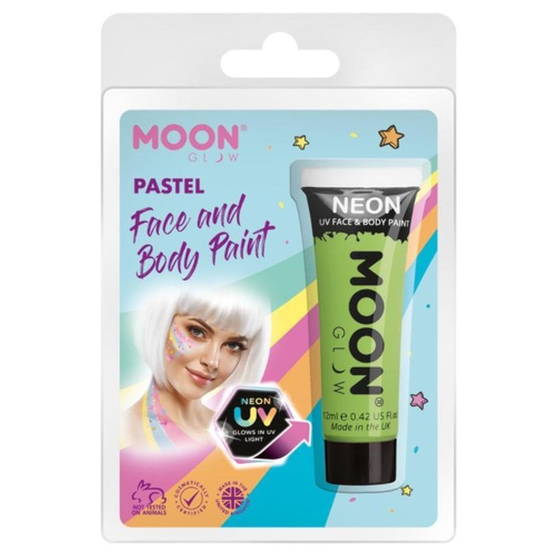 Moon Glow Pastel Neon UV Face Paint, Pastel Green-Make up and Special FX-Jokers Costume Mega Store