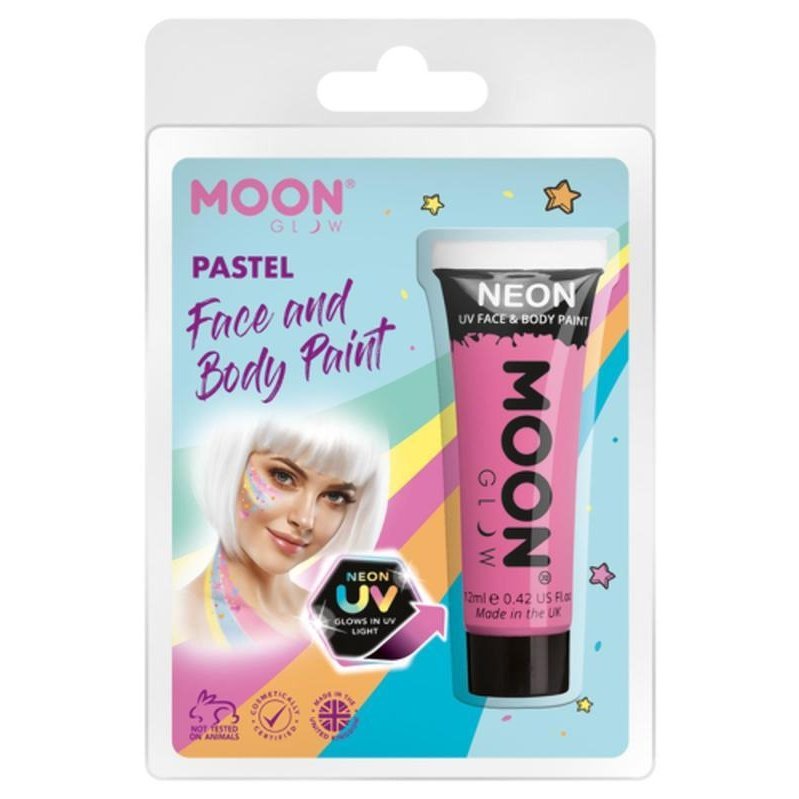 Moon Glow Pastel Neon UV Face Paint, Pastel Pink-Make up and Special FX-Jokers Costume Mega Store