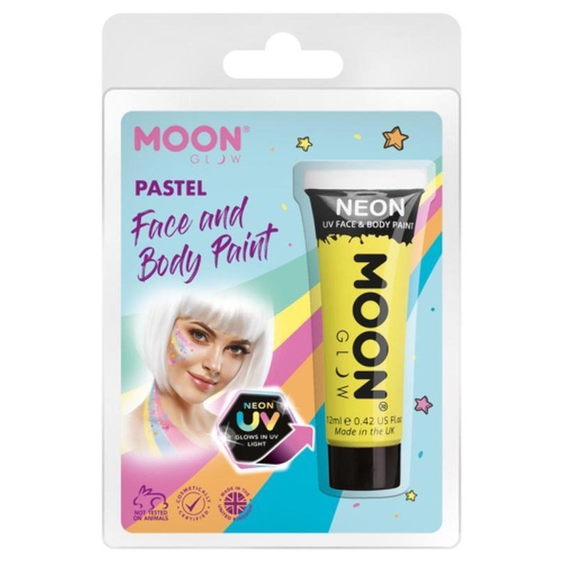 Moon Glow Pastel Neon UV Face Paint, Yellow-Make up and Special FX-Jokers Costume Mega Store