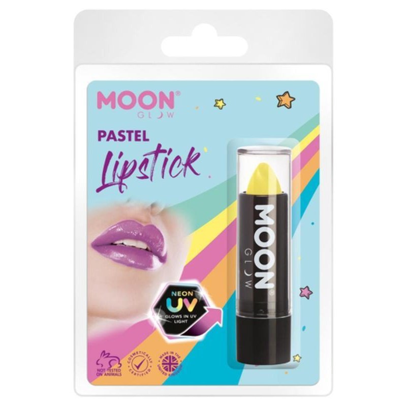 Moon Glow Pastel Neon UV Lipstick, Yellow-Make up and Special FX-Jokers Costume Mega Store