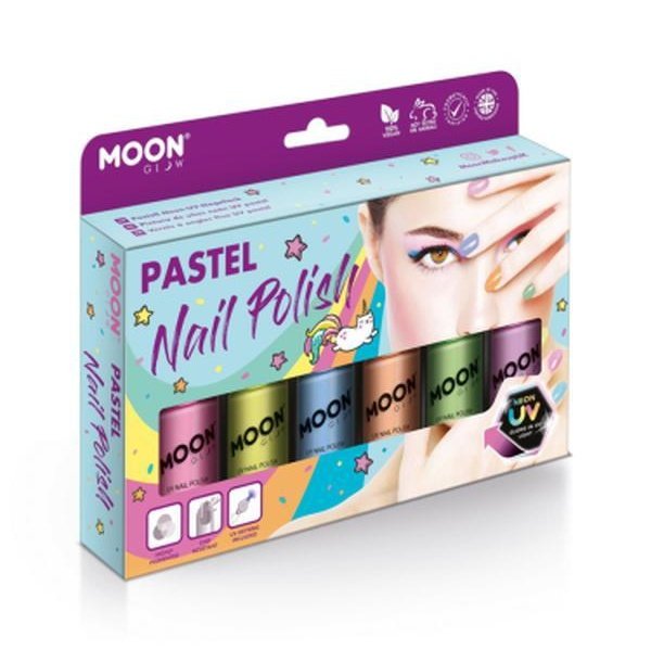 Moon Glow Pastel Neon UV Nail Polish, Assorted-Make up and Special FX-Jokers Costume Mega Store