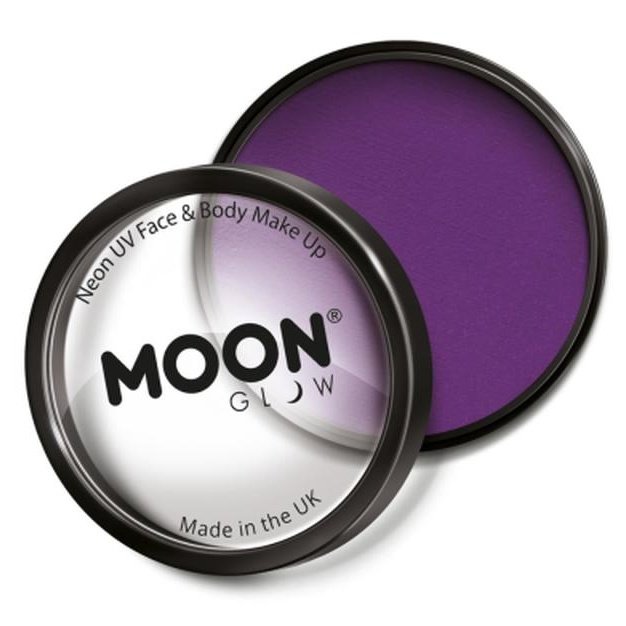 Moon Glow Pro Intense Neon UV Cake Pot, Purple-Make up and Special FX-Jokers Costume Mega Store