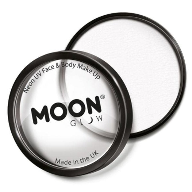 Moon Glow Pro Intense Neon UV Cake Pot, White-Make up and Special FX-Jokers Costume Mega Store