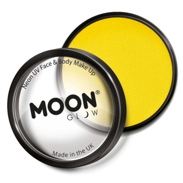 Moon Glow Pro Intense Neon UV Cake Pot, Yellow-Make up and Special FX-Jokers Costume Mega Store