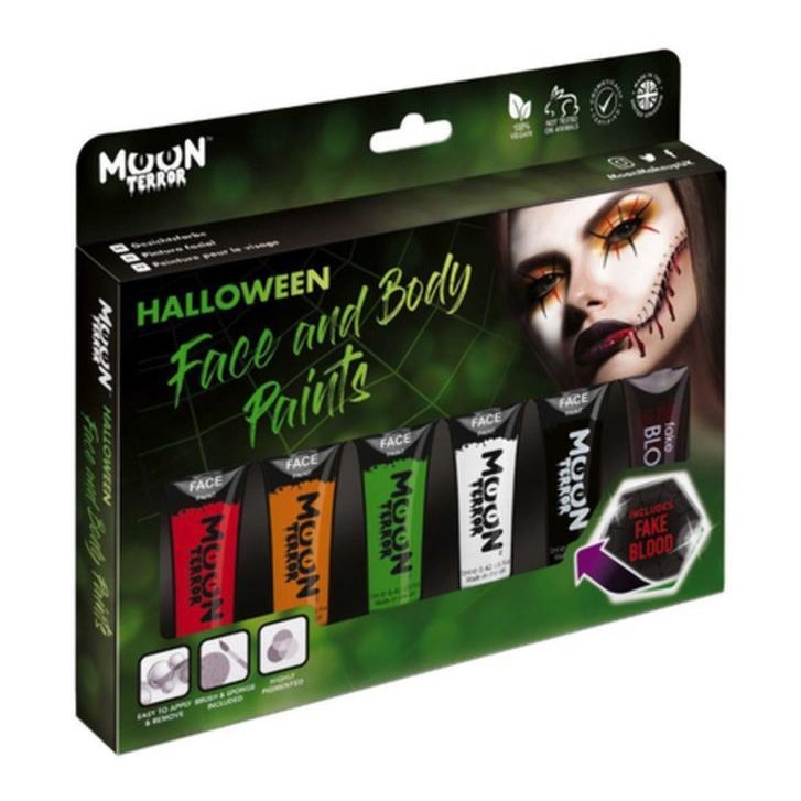 Moon Terror Halloween Face & Body Paint, Assorted-Make up and Special FX-Jokers Costume Mega Store