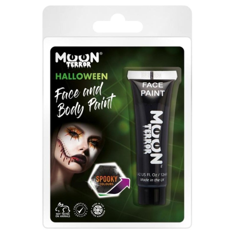 Moon Terror Halloween Face & Body Paint, Black-Make up and Special FX-Jokers Costume Mega Store