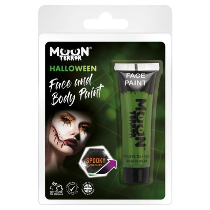 Moon Terror Halloween Face & Body Paint, Green-Make up and Special FX-Jokers Costume Mega Store