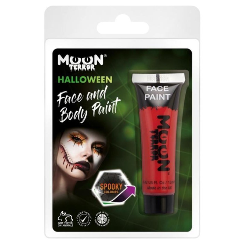 Moon Terror Halloween Face & Body Paint, Red-Make up and Special FX-Jokers Costume Mega Store