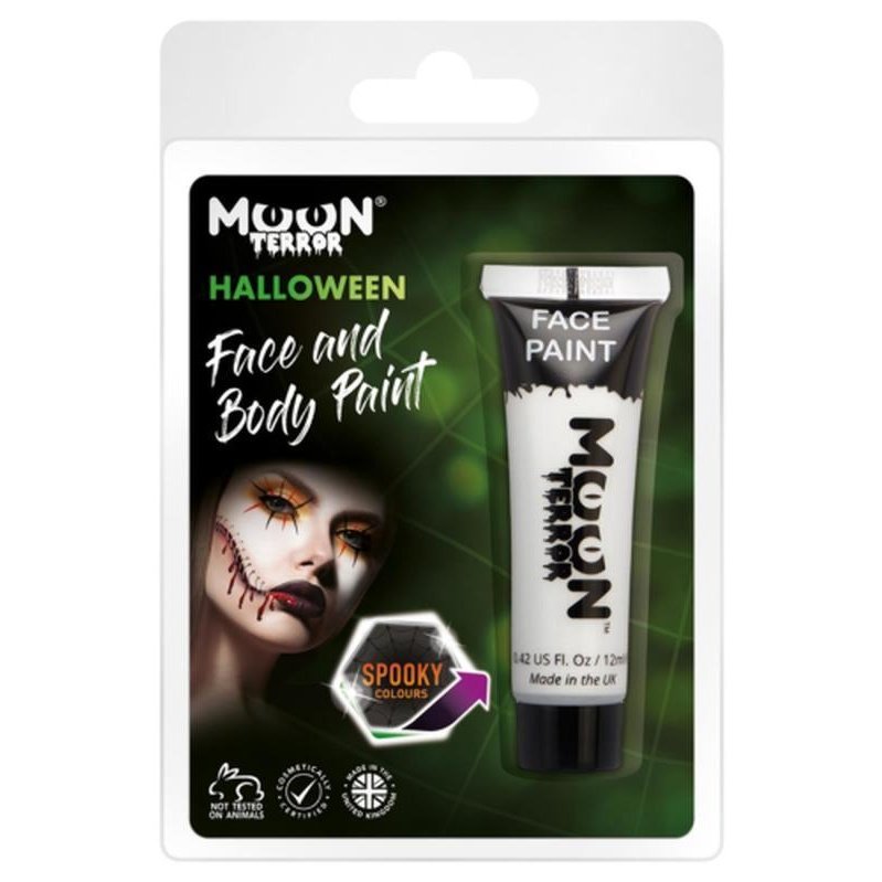 Moon Terror Halloween Face & Body Paint, White-Make up and Special FX-Jokers Costume Mega Store