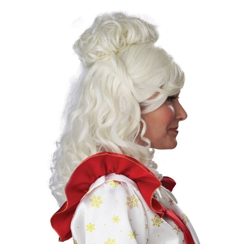 Mrs. Claus Costume Wig And Bun Clip - Jokers Costume Mega Store