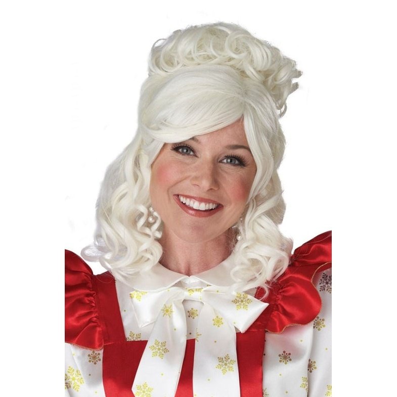 Mrs. Claus Costume Wig And Bun Clip - Jokers Costume Mega Store