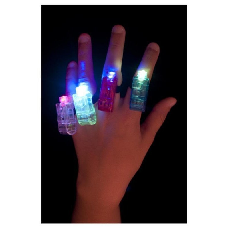 Multi Colour, Multi Flashing Finger Lights - Jokers Costume Mega Store