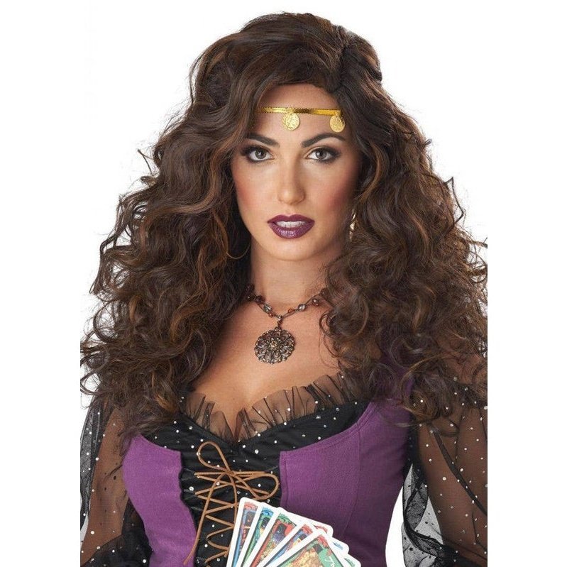 Mystified Brunette Fortune Teller Costume Wig - Jokers Costume Mega Store