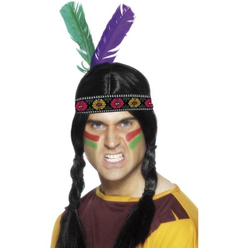 Native American Inspired Feathered Headband - Jokers Costume Mega Store