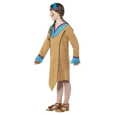 Native American Inspired Girl Costume, Brown - Jokers Costume Mega Store